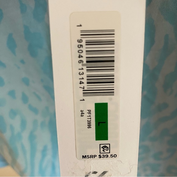 Light Blue Print Calvin Klein Sleeveless Tank Top - Picture 4 of 4